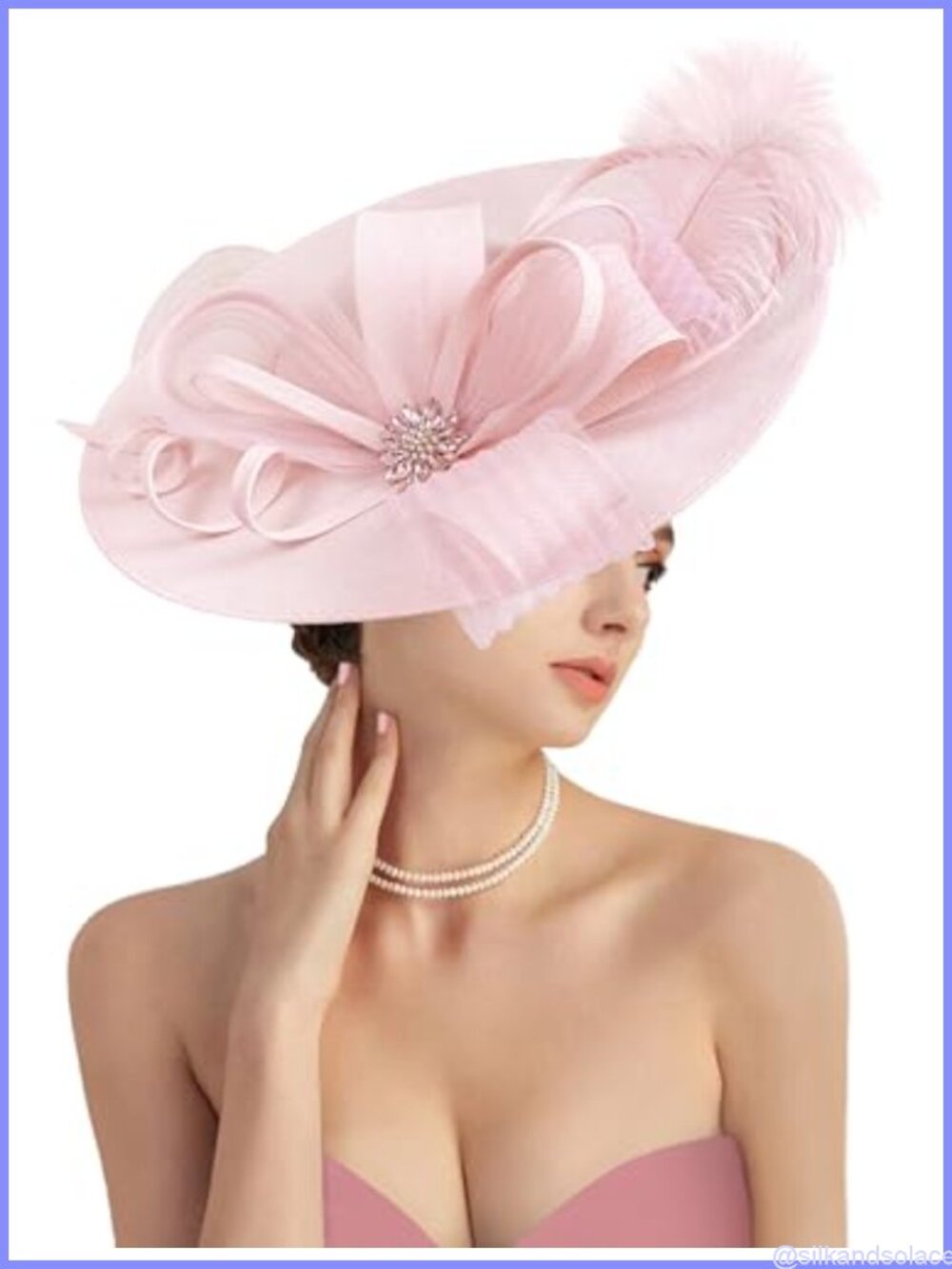 Handmade Linen Feather Fascinator Hat Vintage Derby Tea Party Headpiece